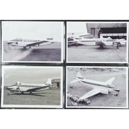 844 - Large collection of aviation interest black and white photographs arranged in two albums
