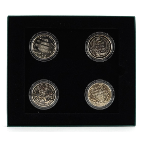 772 - Royal Mint Honouring The Great Sir Winston Churchill commemorative five pound, four coin brilliant u... 