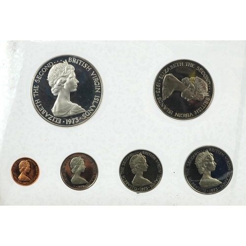 773 - First Coinage of The British Virgin Islands proof set with fitted case minted at Franklin Mint