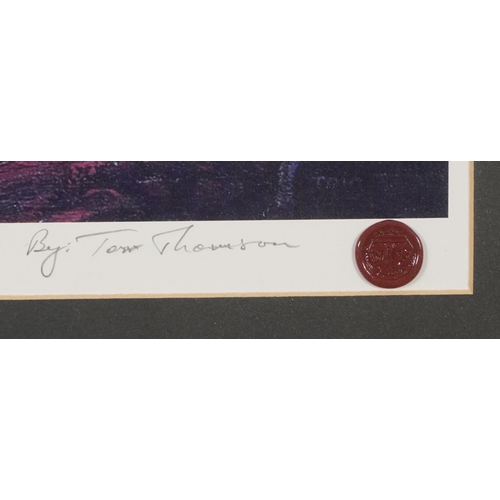 645 - Tom Thomson - Northern river, pencil signed print, limited edition 1445/1995 with wax seal, mounted,... 