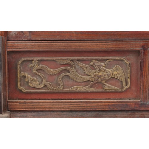 420 - Chinese Islamic porcelain panel housed in a hardwood frame, 84.5cm x 62cm