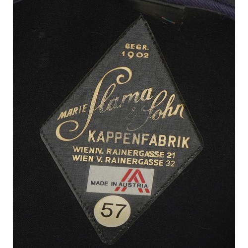 857 - Railway cloth cap, handle and a leather belt