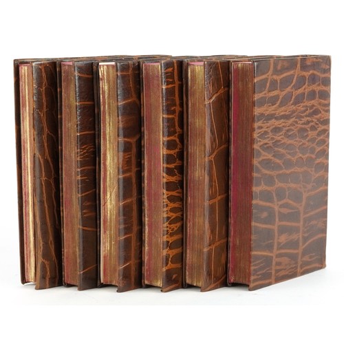 790 - Box set of The Bijou Shakespeare, The Complete Works with mock crocodile leather bound covers and ma... 