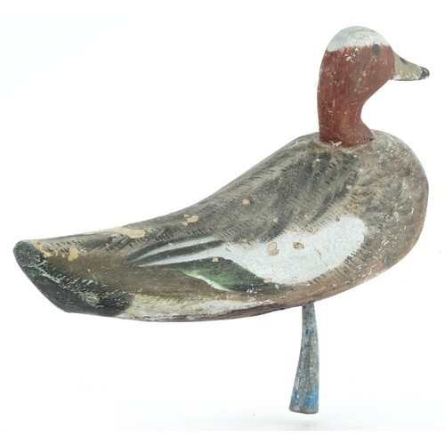 181 - Hand painted wooden decoy duck, 30cm wide