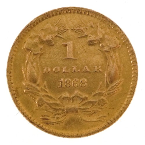 680 - United States of America 1868 gold one dollar