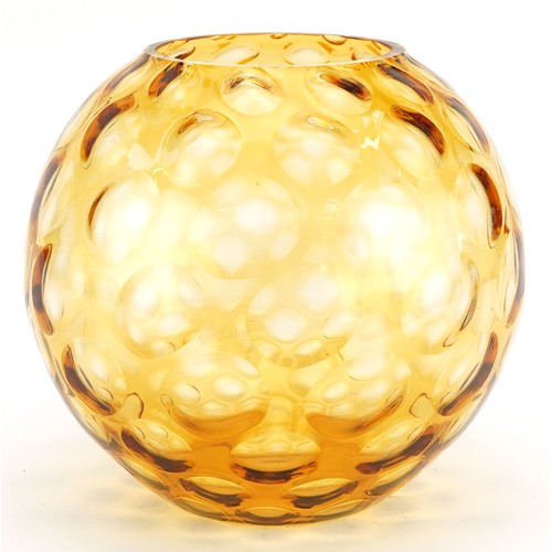 112 - Amber optical glass vase, possibly Sklo Borske, 20cm high