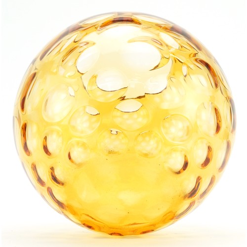 112 - Amber optical glass vase, possibly Sklo Borske, 20cm high