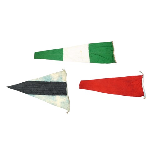 1241 - Three military interest flags, the largest 275cm