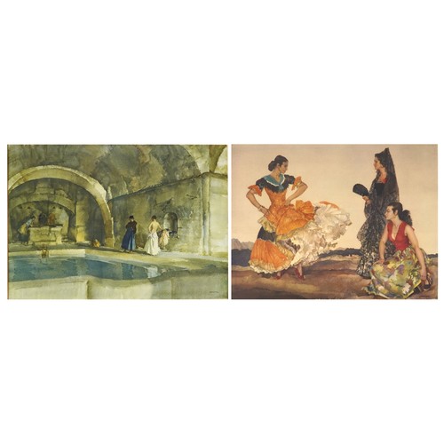 147 - William Russell Flint - Grecian females, two pencil signed prints in colour, each unframed, 72cm x 5... 