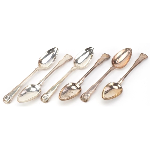 144 - Chawner & Co, set of six Victorian silver tablespoons, London 1876, 23cm in length, 611.8g