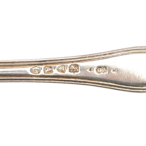 144 - Chawner & Co, set of six Victorian silver tablespoons, London 1876, 23cm in length, 611.8g