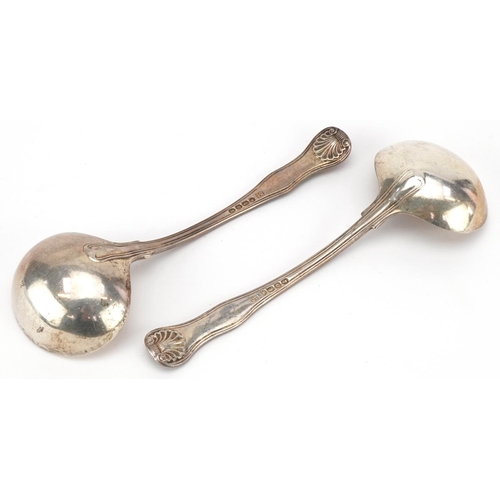 290 - Morris & Michael Emmanuel, pair of George IV silver ladles, London 1828, 18cm in length, 166.2g