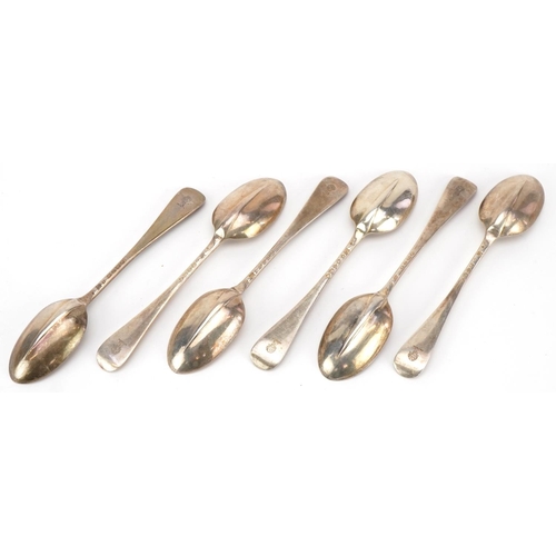 291 - Holland, Son & Slater, set of six Victorian silver teaspoons, London 1883, 13.5cm in length, 158.0g