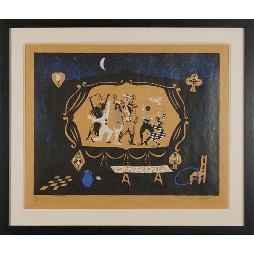 1330 - Dany Lartigue - Theatre Production, pencil signed print in colour limited edition 41/100, mounted, f... 