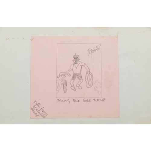 774 - Assorted photographs including Victorian cabinet cards, autograph book, postcards and silk cigarette... 