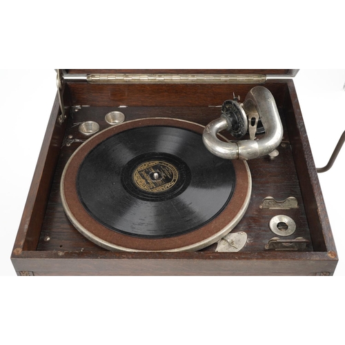 Early 20th Century His Master's Voice Oak Cased Wind-up Gramophone ...