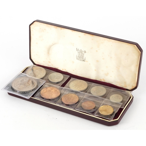 770 - Uncirculated Elizabeth II coins including a five shilling piece