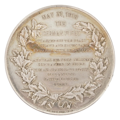 1253 - Military interest silver Battle of Jutland medal dated May 31 1916, 4.5cm in diameter