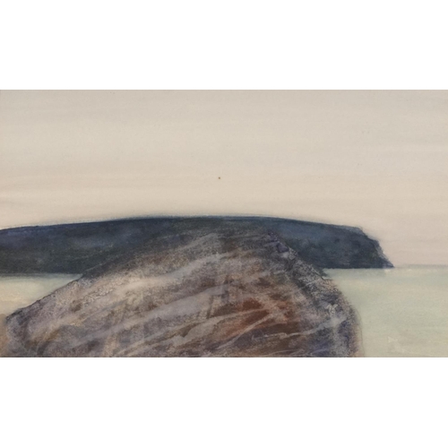 471 - Harold Cheesman - Rock and Head Loch, Welsh coast, 1970s heightened watercolour, mounted, framed and... 