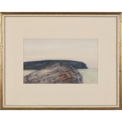 471 - Harold Cheesman - Rock and Head Loch, Welsh coast, 1970s heightened watercolour, mounted, framed and... 