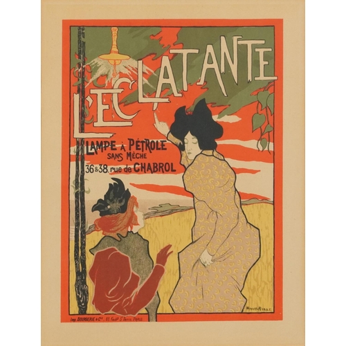 535 - Manuel Robbe - L'Eclatante, French Art Nouveau lithographic poster with indistinct embossed watermar... 