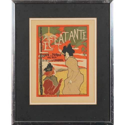 535 - Manuel Robbe - L'Eclatante, French Art Nouveau lithographic poster with indistinct embossed watermar... 