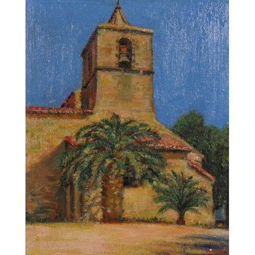 142 - Marrakesh, Morocco, oil on board, inscriptions verso, framed, 51cm x 40.5cm excluding the frame