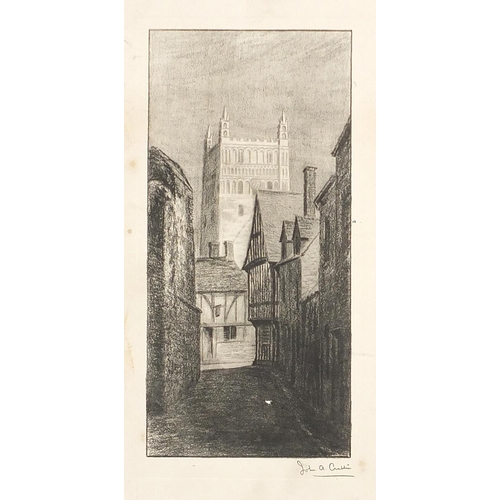 1538 - Four pencil signed prints/etchings including Westminster Abbey by Alfred J Benett, St Pauls Brighton... 