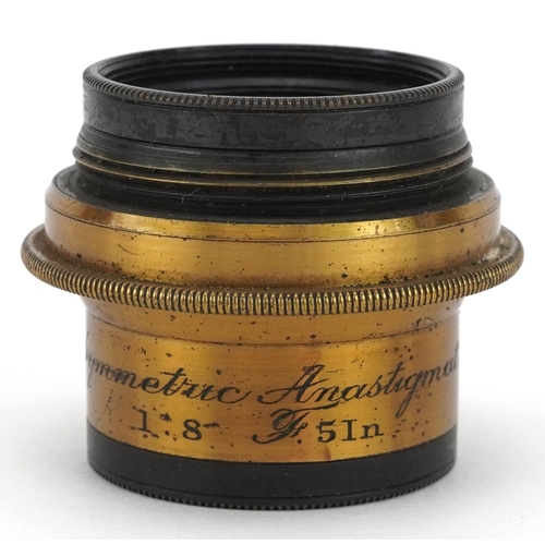 1446 - Cased Ross of London Symmetric Anastigmat lens numbered 58558, 3.5cm in length