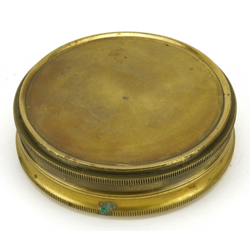 1453 - Naval interest brass compass, 8cm in diameter