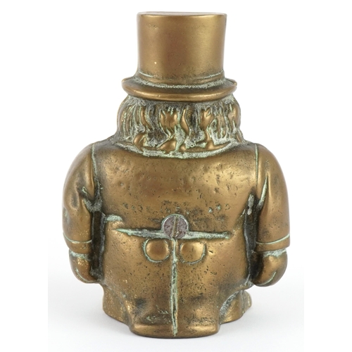 1472 - Antique brass Transvaal figural money box, 14cm high