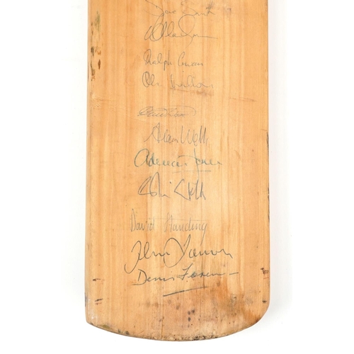 1291 - 1980s full sized cricket bat signed by various players including Sussex County Cricket Club, Kent Co... 