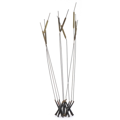 1700 - Brutalist iron bullrush sculpture, 46cm high