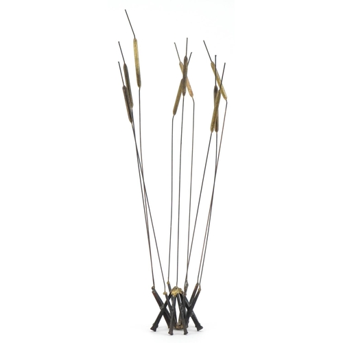 1700 - Brutalist iron bullrush sculpture, 46cm high