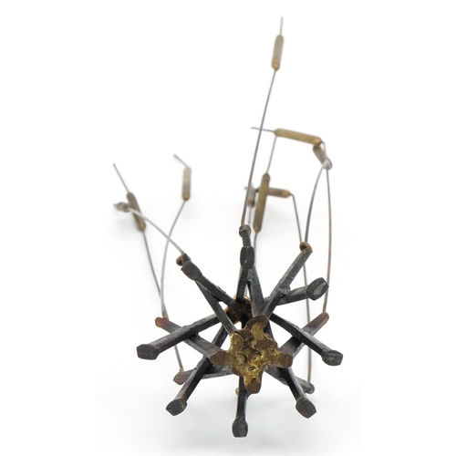 1700 - Brutalist iron bullrush sculpture, 46cm high