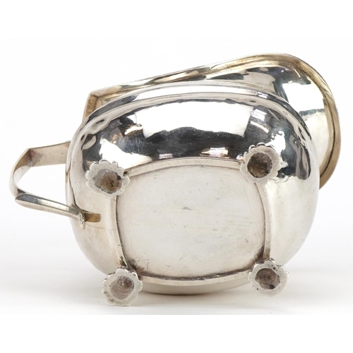 95 - George III silver cream jug, indistinct hallmarks, possibly London 1809, 14.5cm in length, 178.4g