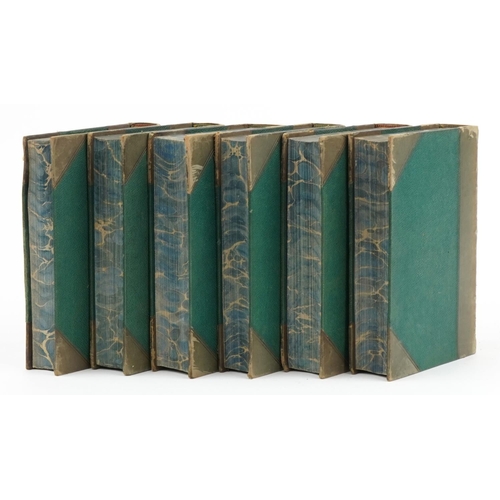 888 - Six 19th century leather bound hardback books by Charles Dickens comprising Domby & Son, Our Mutual ... 