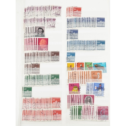 953 - World stamps arranged in seven albums including France, Germany and Hungary