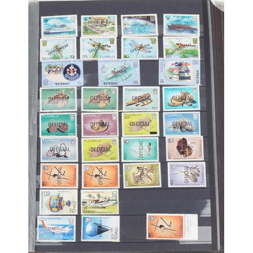 967 - Collection of Tuvalu unmounted stamps arranged in an album