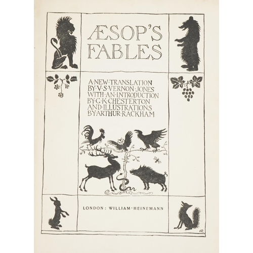 890 - Six children's hardback books including Aesop's Fables illustrated by Arthur Rackham and three by Ja... 