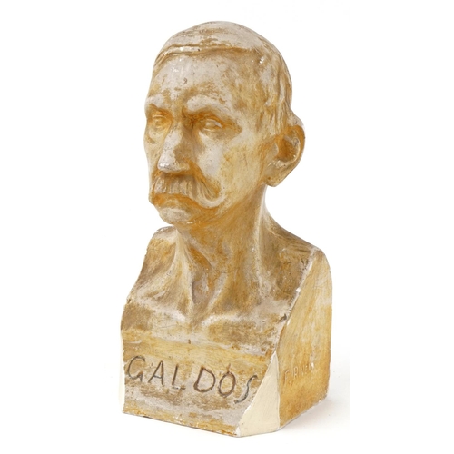 1769 - After F Rivero, plaster bust of Galdos, 31cm high