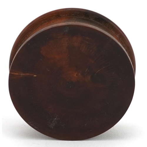 1525 - 19th century treen patch box and cover, 5.5cm in diameter