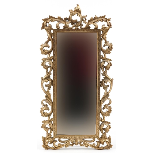 1793 - 19th century style acanthus design gilt pier mirror, 50cm x 24cm