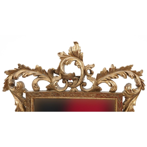 1793 - 19th century style acanthus design gilt pier mirror, 50cm x 24cm