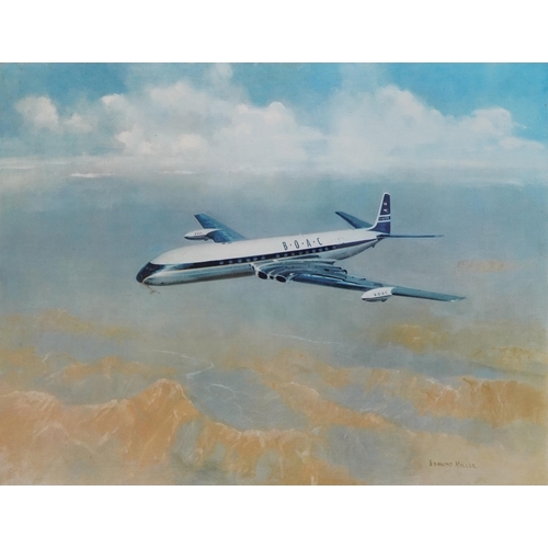 1804 - Edmund Miller Havilland Comet 4C, four pencil signed aviation prints in colour, each unframed, each ... 