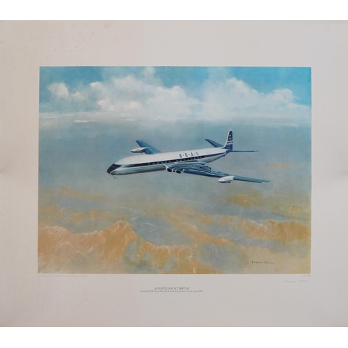 1804 - Edmund Miller Havilland Comet 4C, four pencil signed aviation prints in colour, each unframed, each ... 