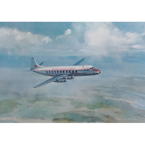 1804 - Edmund Miller Havilland Comet 4C, four pencil signed aviation prints in colour, each unframed, each ... 