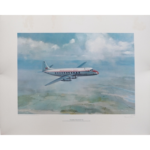 1804 - Edmund Miller Havilland Comet 4C, four pencil signed aviation prints in colour, each unframed, each ... 