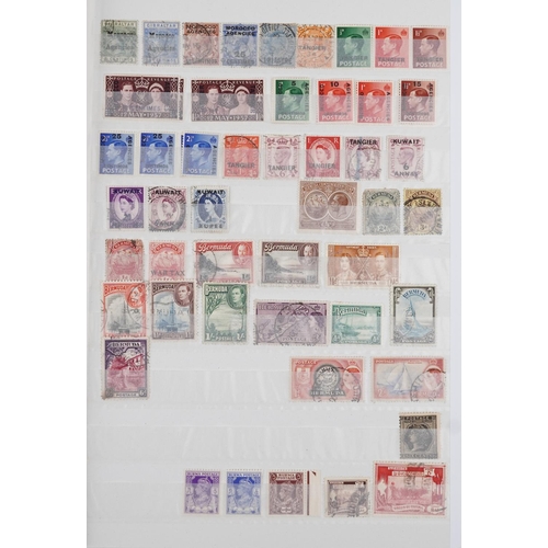 957 - 19th century and later British and commonwealth stamps arranged in a stock book including overprints