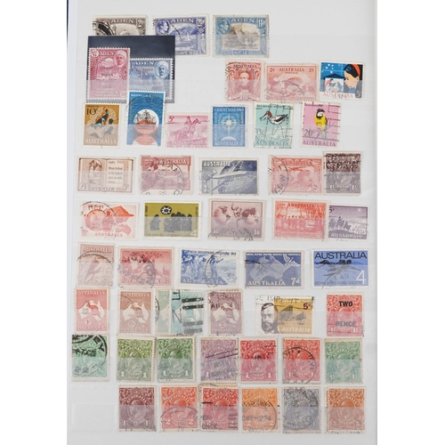 957 - 19th century and later British and commonwealth stamps arranged in a stock book including overprints